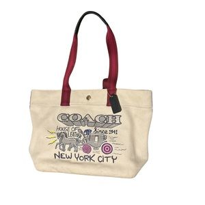 Coach art school canvas tote